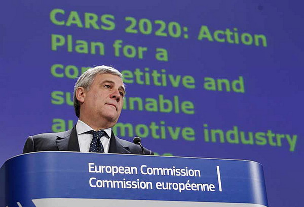 Antonio Tajani, Vice-President of the EC in charge of Industry and Entrepreneurship holds a press Conference on the adoption of “CARS 2020: Action Plan for a competitive and sustainable automotive industry in Europe”