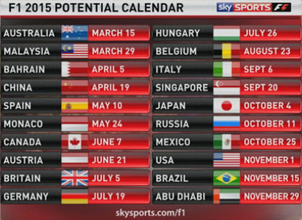 calendario f1 sky