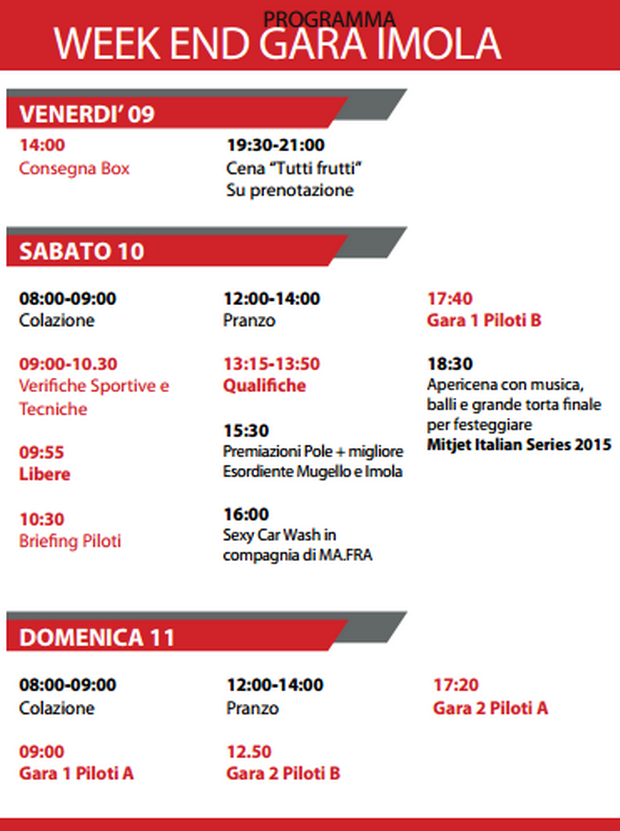 imola programma race